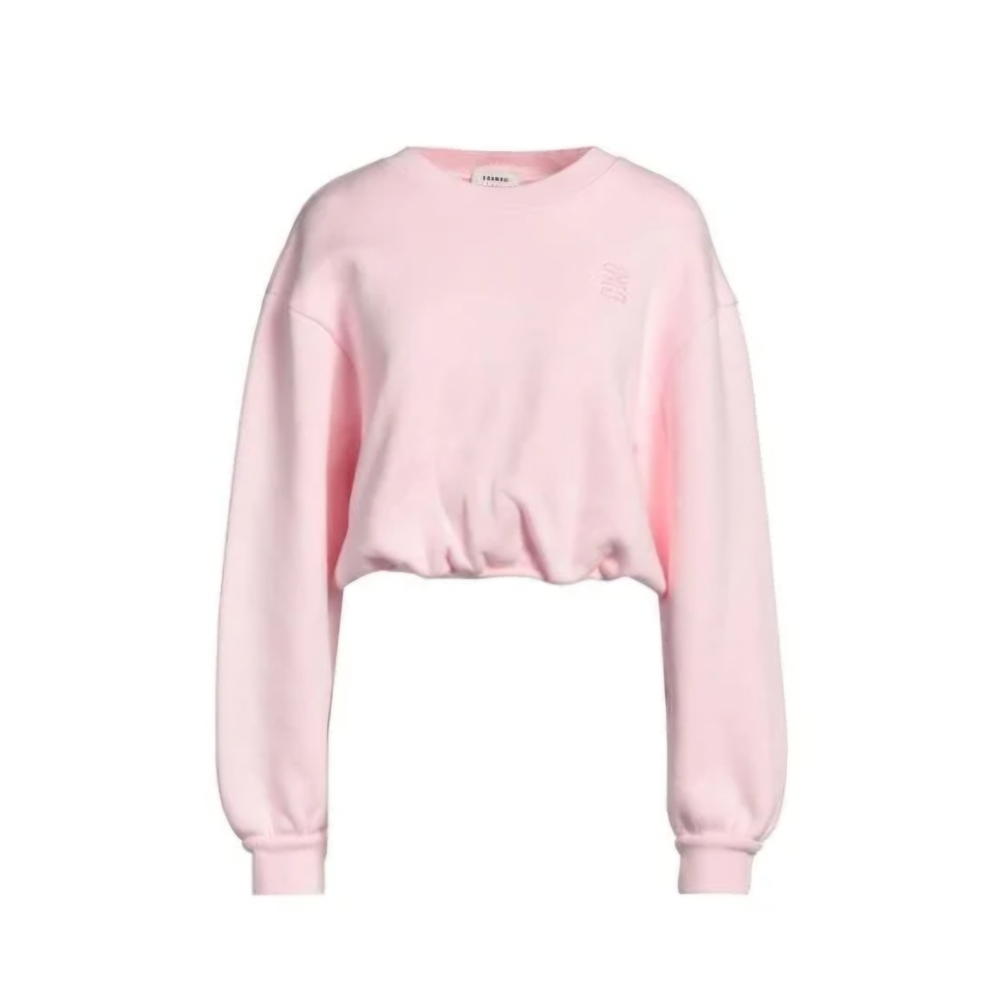Sandro Paris 'Jiya' Light Pink Cropped Sweatshirt - Picture 3 of 12